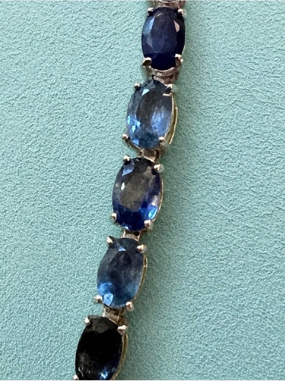 Authentic Natural mined, blue sapphires from Sri Lanka. 7” tennis bracelet.